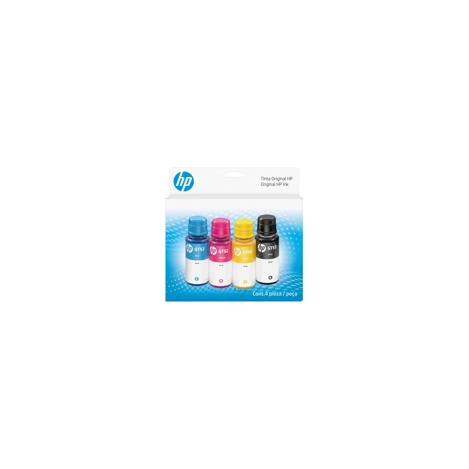 [HP-9F3N4AL] Botella De Tinta Hp Gt53/Gt52 Negra Cian Magenta Amarilla Pack De 4
