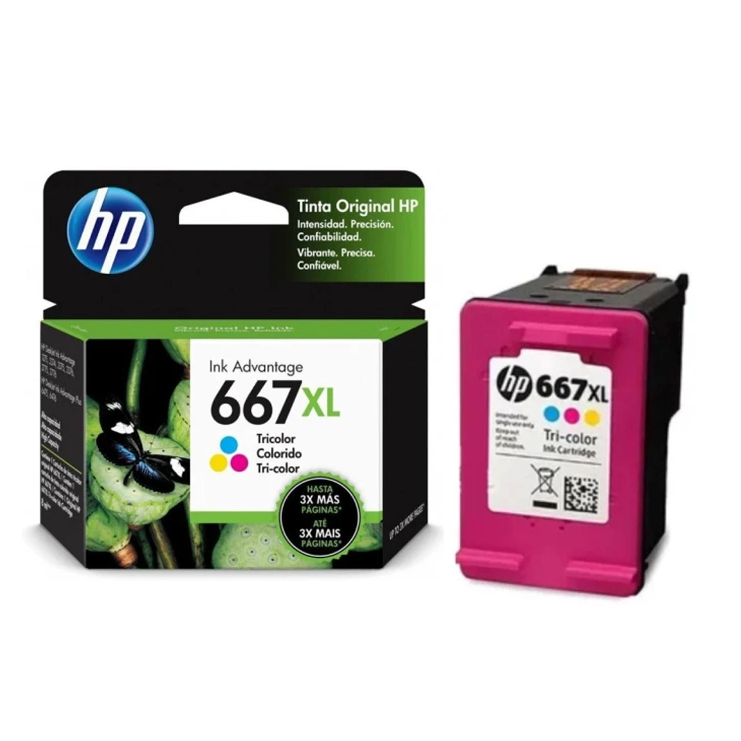 [HP-3YM80AL] Cartucho De Tinta Hp 667Xl Color Alto Rendimiento