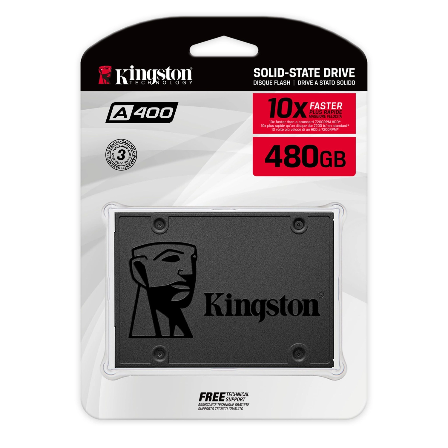 [KINSSDSA400S480] Disco Interno Ssd Kingston A400 480Gb 2.5" Sata 3.0  500Mb/S