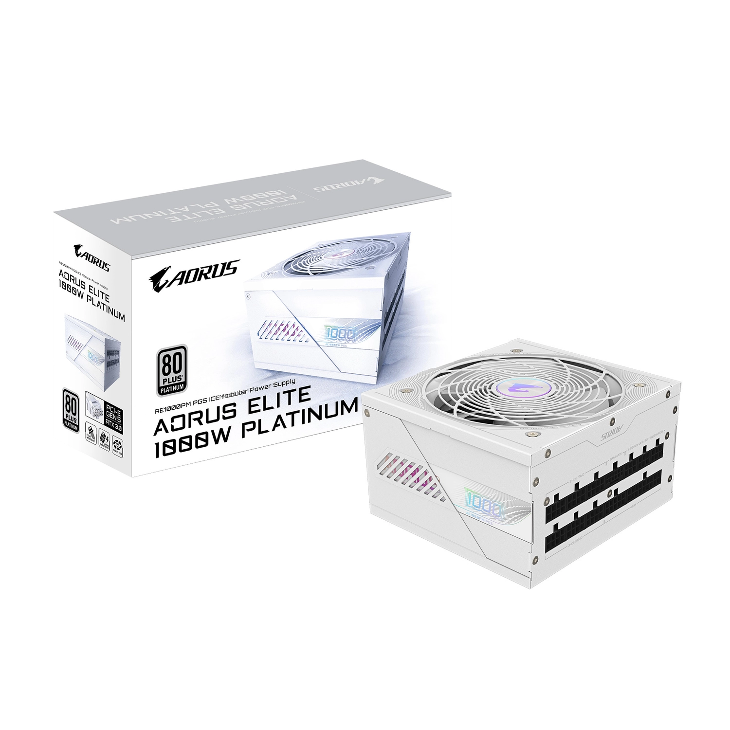 [GIGFUEAE100PG5I] Fuente Aorus Elite P1000W 80  Platinum Modular Pcie 5.0 Pg5 Ice