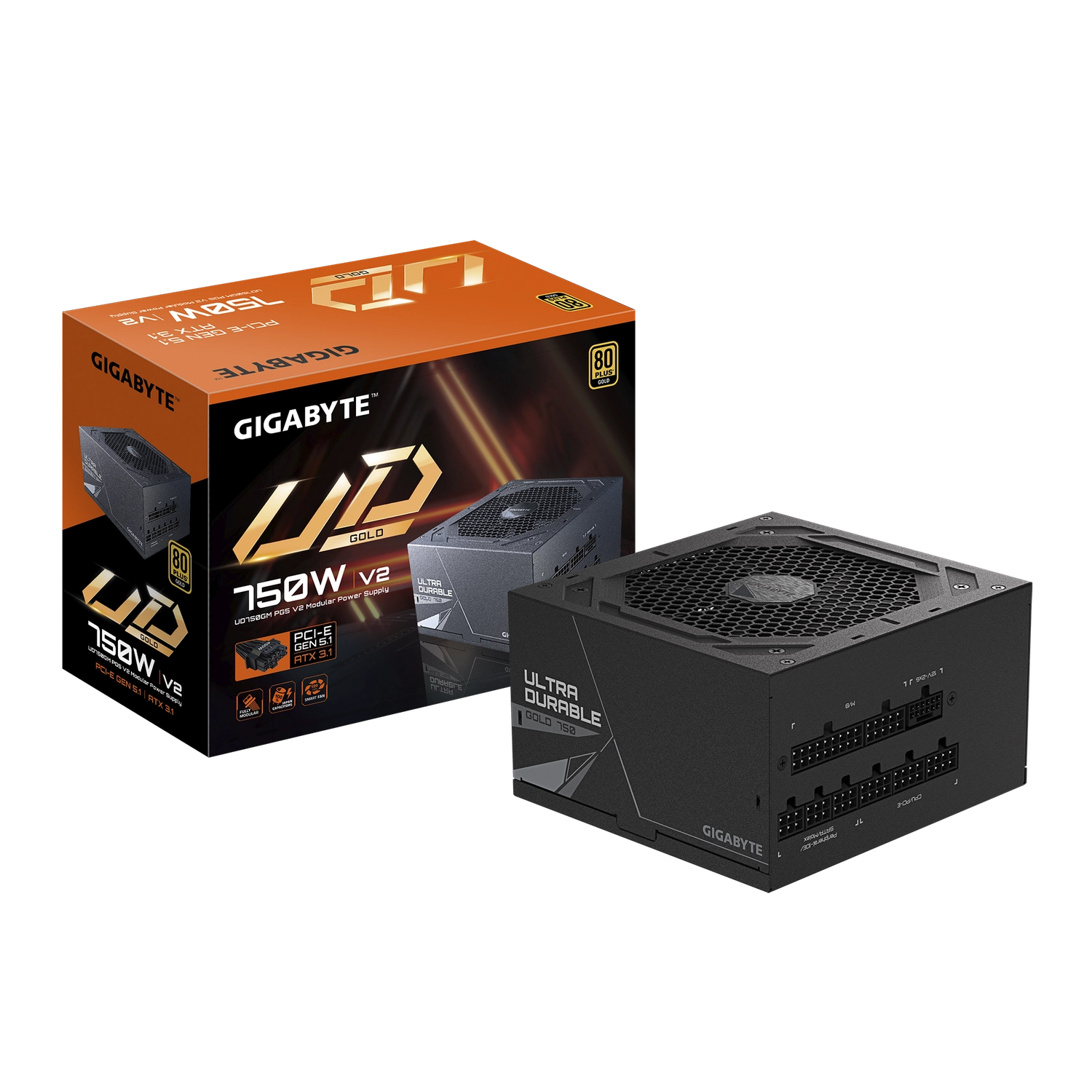 [GIGFUEGPUD75GP2] Fuente Gigabyte Ud750Gm 80 Gold Modular Pg5 V2