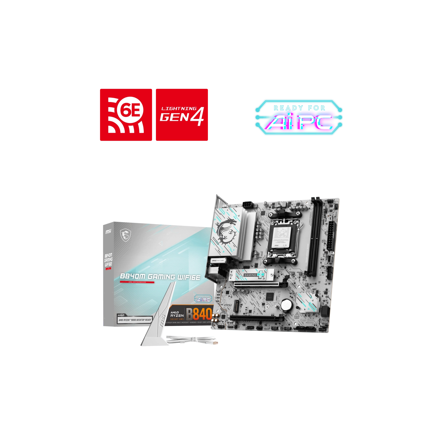[MSIMOTPB840MGAW] Motherboard Msi B840M Gaming Wifi6E Am5 Ddr5