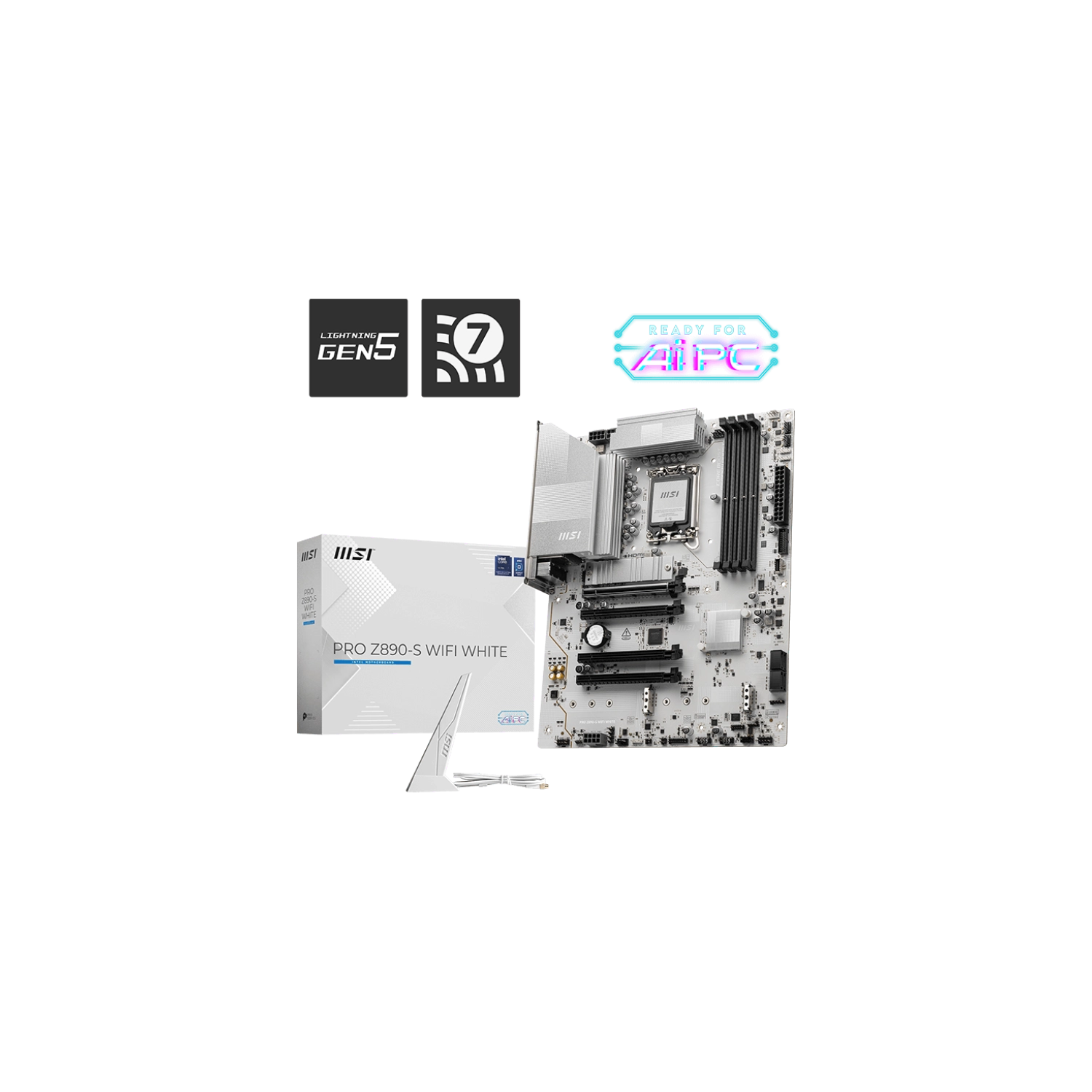 [MSIMOTZ890-SWWH] Motherboard Msi Pro Z890-S Wifi  White Lga1851 Ddr5