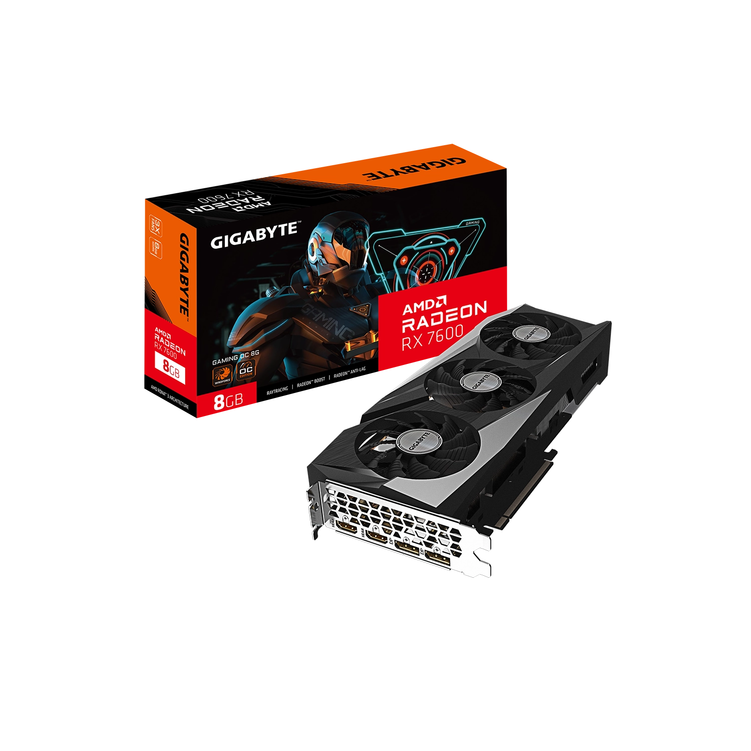 [GIGPDVR76GOC8G] Placa Radeon RX 7600 GAMING OC 8G