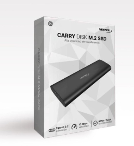 [11471] Netmak Nm-Case-7 Carry Disk Usb C 3.2 P/ Ssd M.2 Nvme Y Ngff/Sata