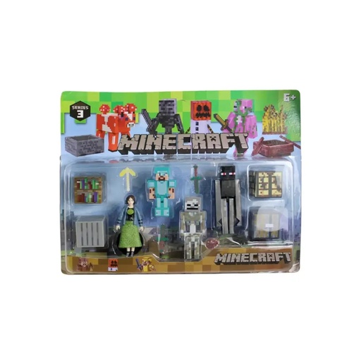 [11559] Muñecos Minecraft X4 Accesorios Pack
