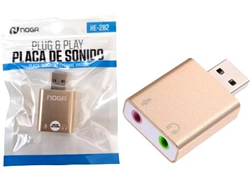 [11566] Placa De Sonido Usb Noganet He-282 8 Canales 7.1 