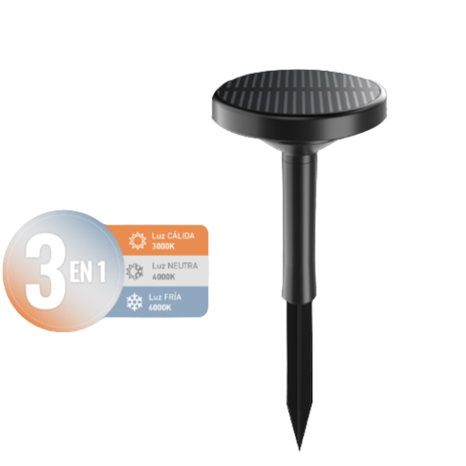 [11627] Trefi Estaca Solar 3 Intensidades 1.5W Exterior Ip65 Abs+Pc 150Lm Con Sensor Nocturno Autonomía 6-12Hs