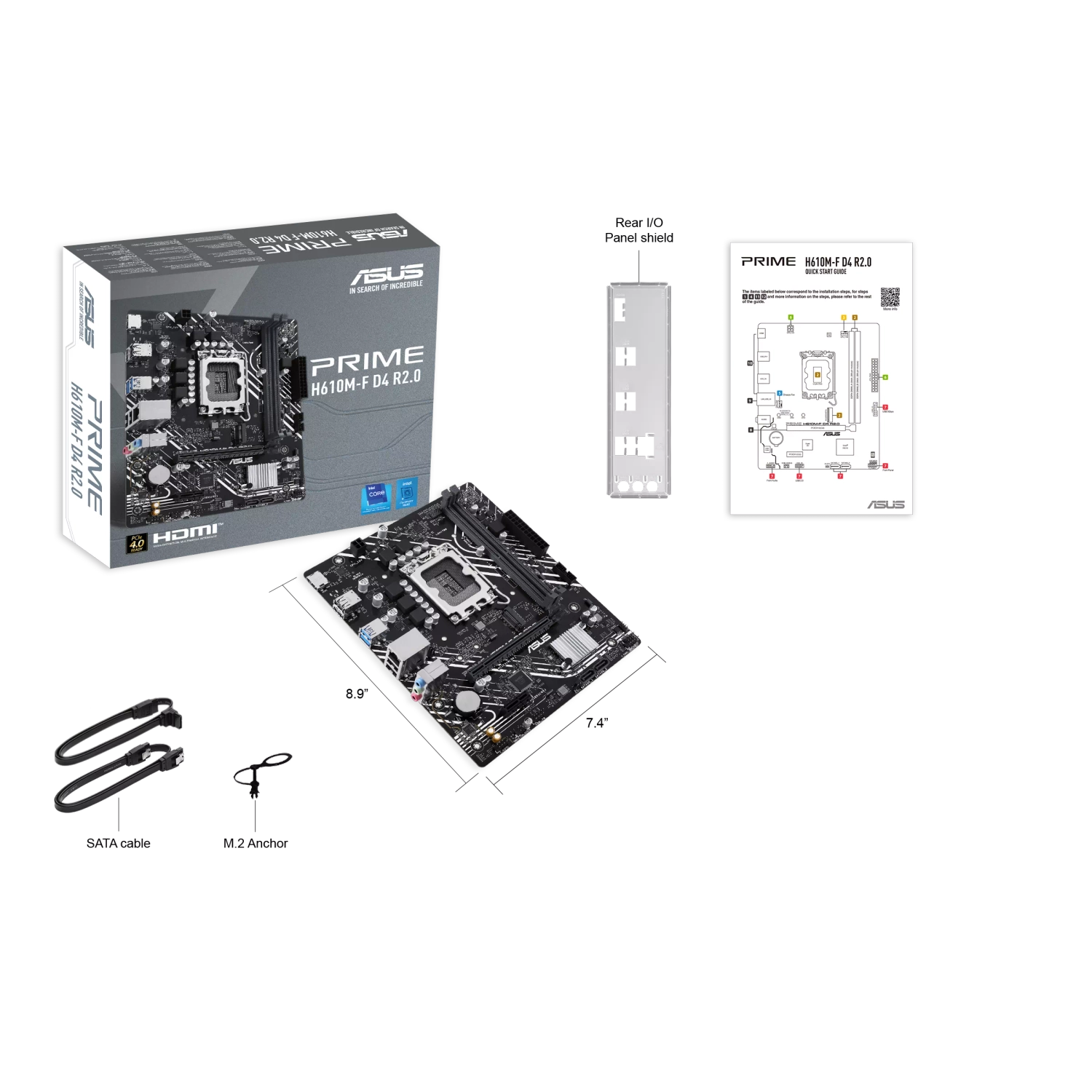 [ASUMOT90MB1H70M] Motherboard Asus Prime H610M-F D4 R2.0 Lga 1700 Ddr4