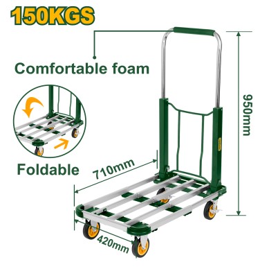 [11712] Jadever Zorra 4 Ruedas Plegable 150Kg Jdwb9A15