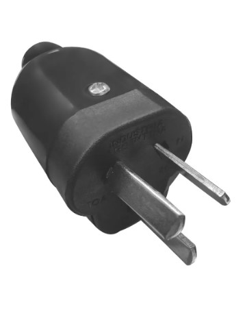 [11723] Ficha Tripolar Macho Negra 220V 10A
