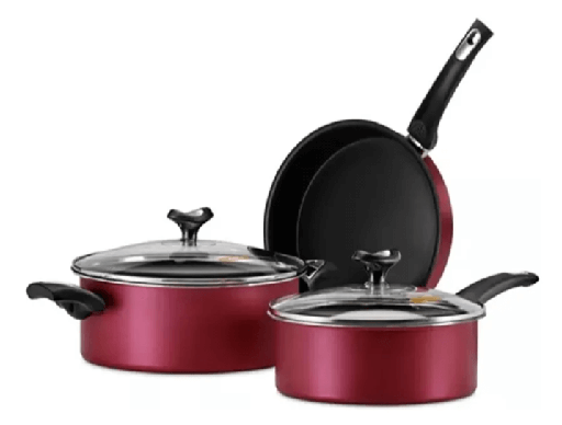 [65542] Set 5 Piezas Marmicoc -Sabores (Cacerola Ctapa 24Cm Olla Ctapa 20Cm Sarten 24Cm) Negronegro