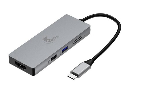 [74230]  Adaptador Multipuerto Xtech   5 En 1 Con Conexion Usb-C (Xtc-564)