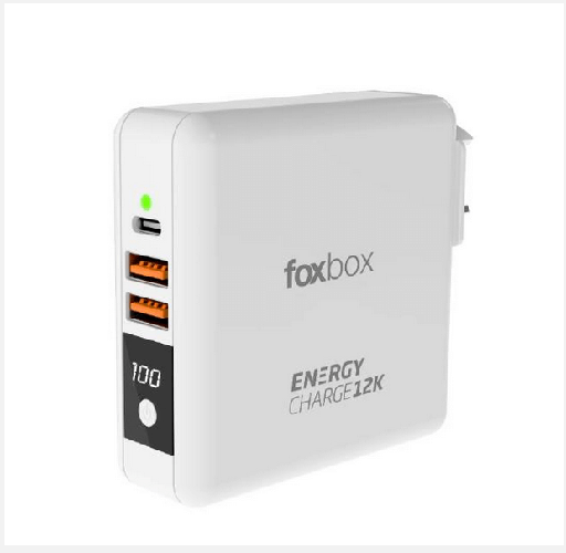 [73264] POWER BANK FOXBOX ENERGY CHARGE 12000mAh BLANCO (7666)