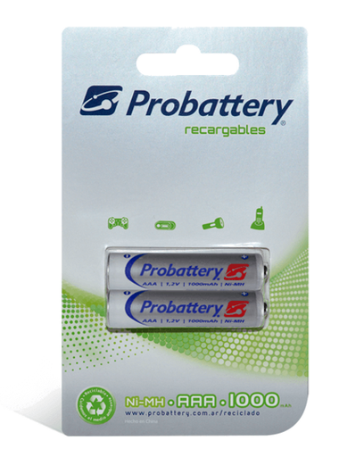 [68778] Blister De Pilas Recargables Probattery Niquel Metal Aaa 12V X2 Unidades