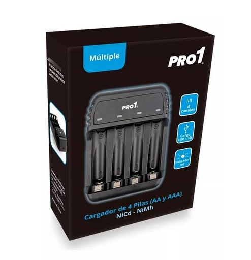 [68782] Cargador De Pilas Probattery Pro1 4 Canales Aaaaa Ninh-Nicd