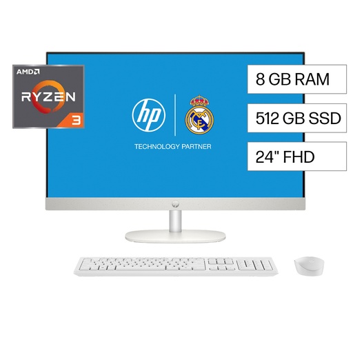 [74600] Equipo Todo En Uno Hp 24-Cr0235La R3 7320U 8Gb 512 Ssd 238 Fhd W11Hsl (Bp2E5Laac8)
