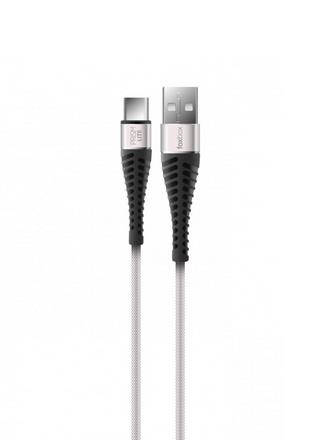 [72343] Celular Cable Usb Foxbox Prism Type- C 125 Cm Blanco - Carga Rapida (2822)