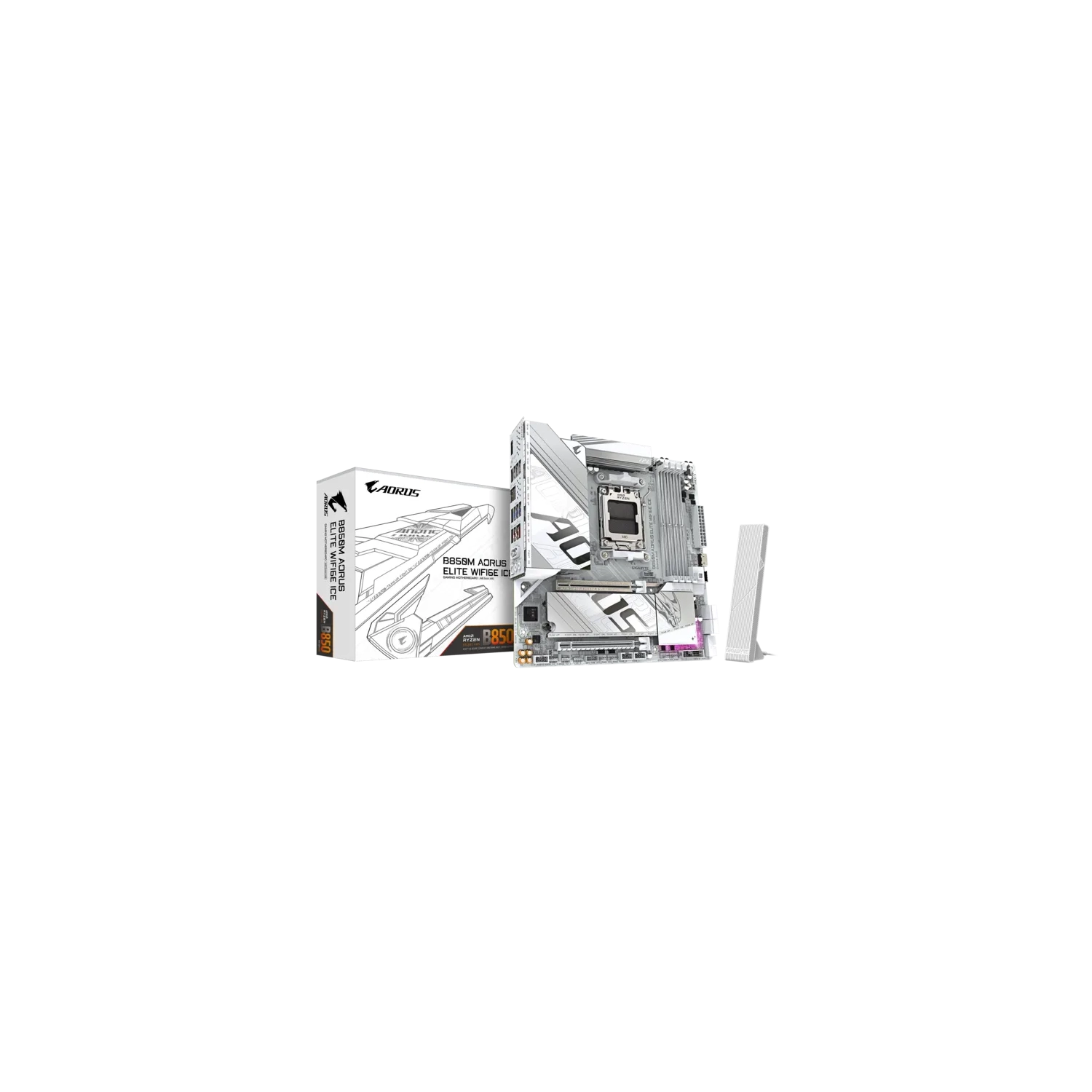 [GIGMOTB850MAEW] Motherboard (Am5) Gigabyte B850M Aorus Elite Wifi6E Ice