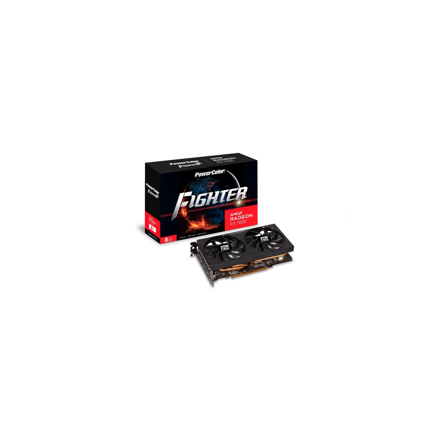 [PCPDVF76008G-F/] Placa De Video Powercolor Fighter  Amd Radeo Rx 7600 8Gb Gddr6