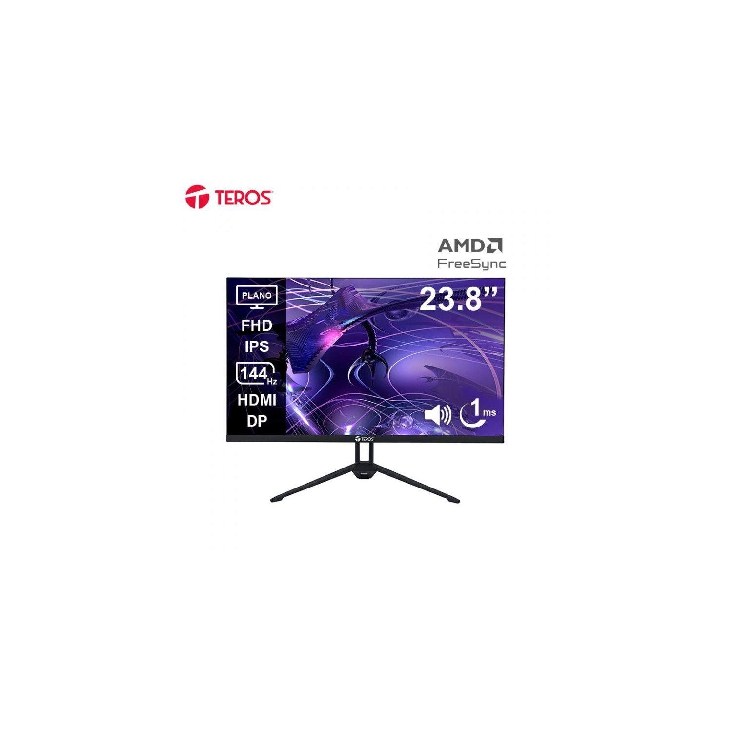 [112887] Monitor Teros Te-2417S Gaming 23,8" Plano Ips Fhd (1920X1080) 144Hz 1Ms Ficha Usa