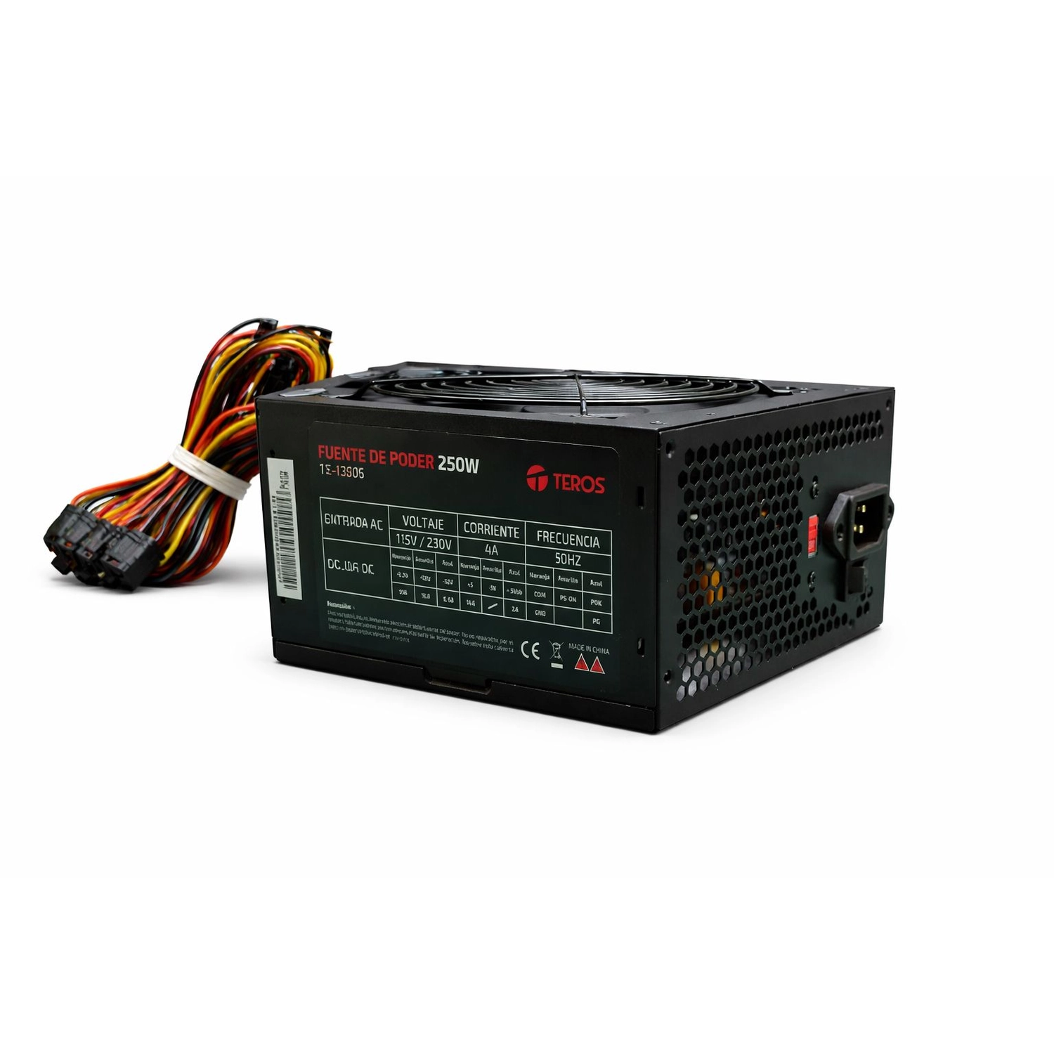 [112921] Fuente Teros Te-1330S 250W Atx 3.1 24 Pines Black