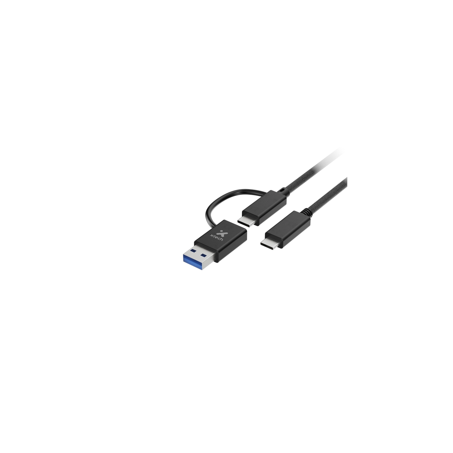[112956] Adaptador Xtech, 2 En 1, Usb-C A Usb-C Con Dongle