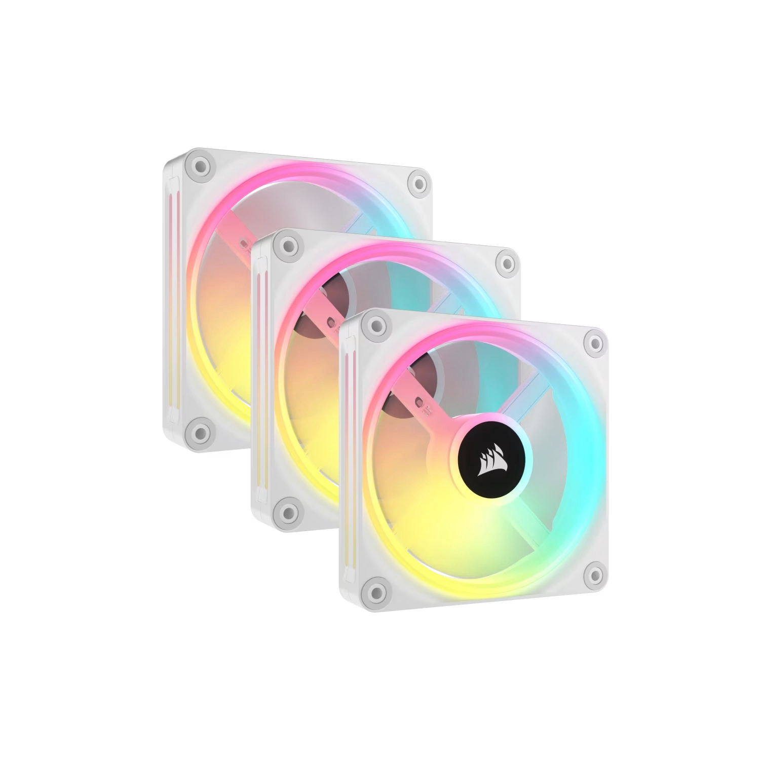 [113262] Kit De Ventiladores Corsair Pwm De 120 Mm Qx120 Rgb X3 Blanco Con Icue Link