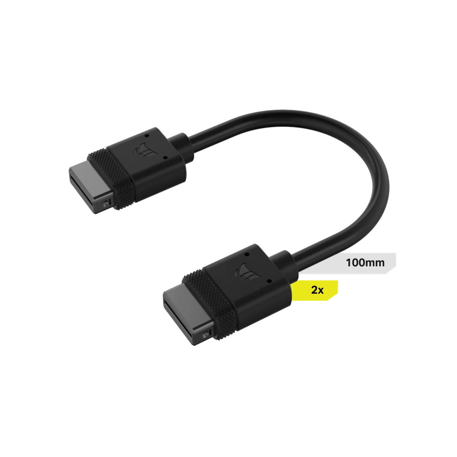 [113302] Cable Corsair Icue Link 2X 100Mm Con Conector Derecho Negro