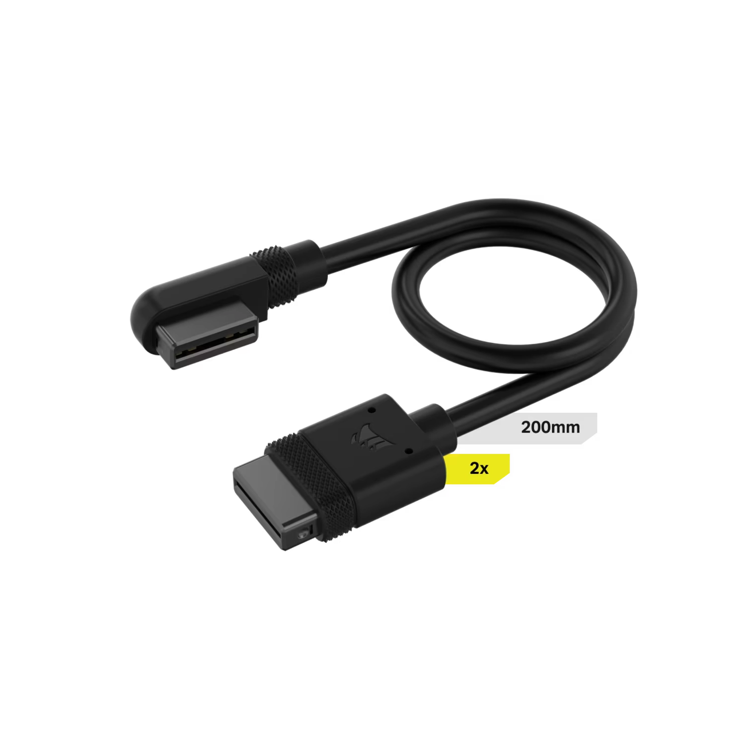 [113303] Cable Corsair Icue Link 2X 200Mm Con Conector 90° Negro