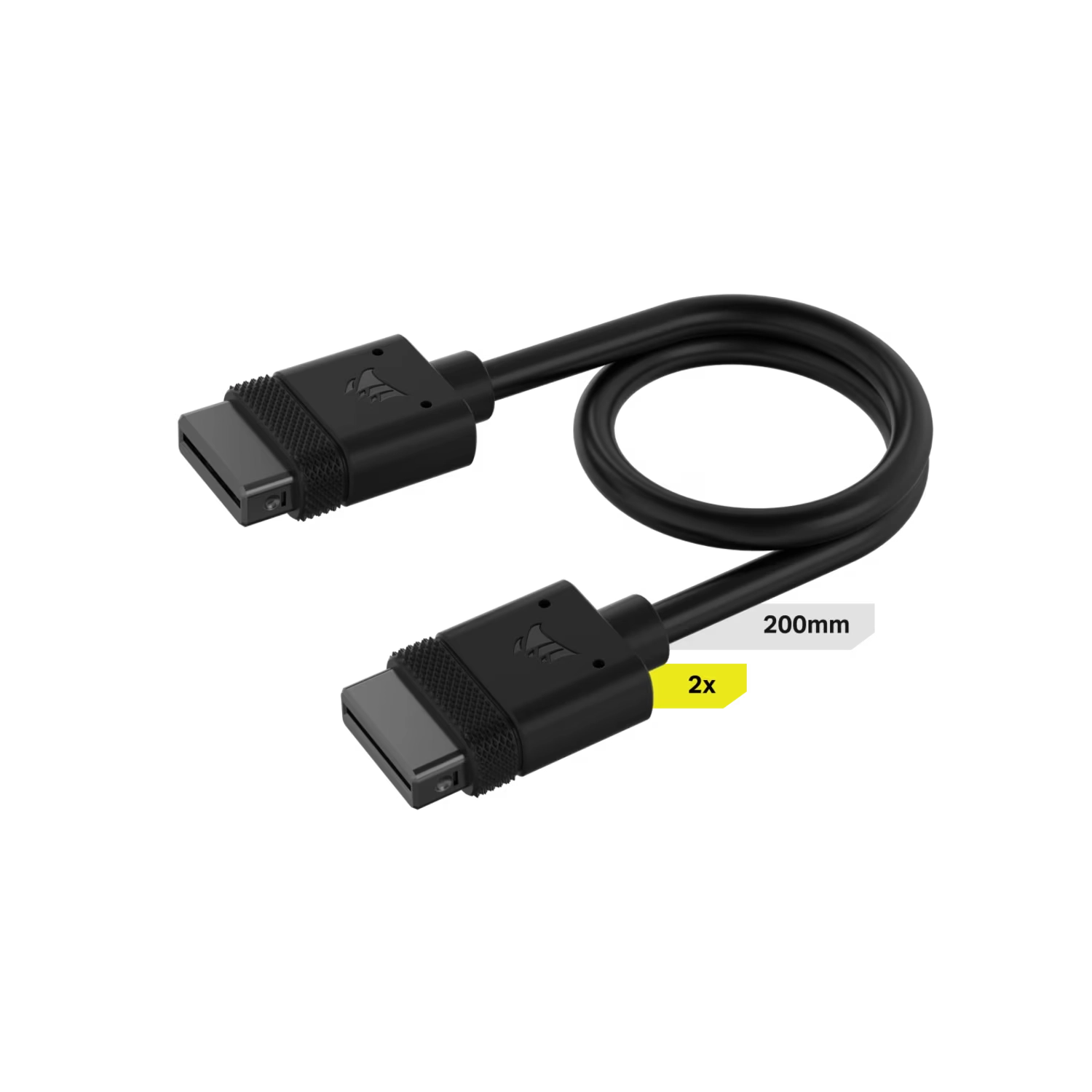 [113304] Cable Corsair Icue Link 2X 200Mm Con Conector Derecho Negro