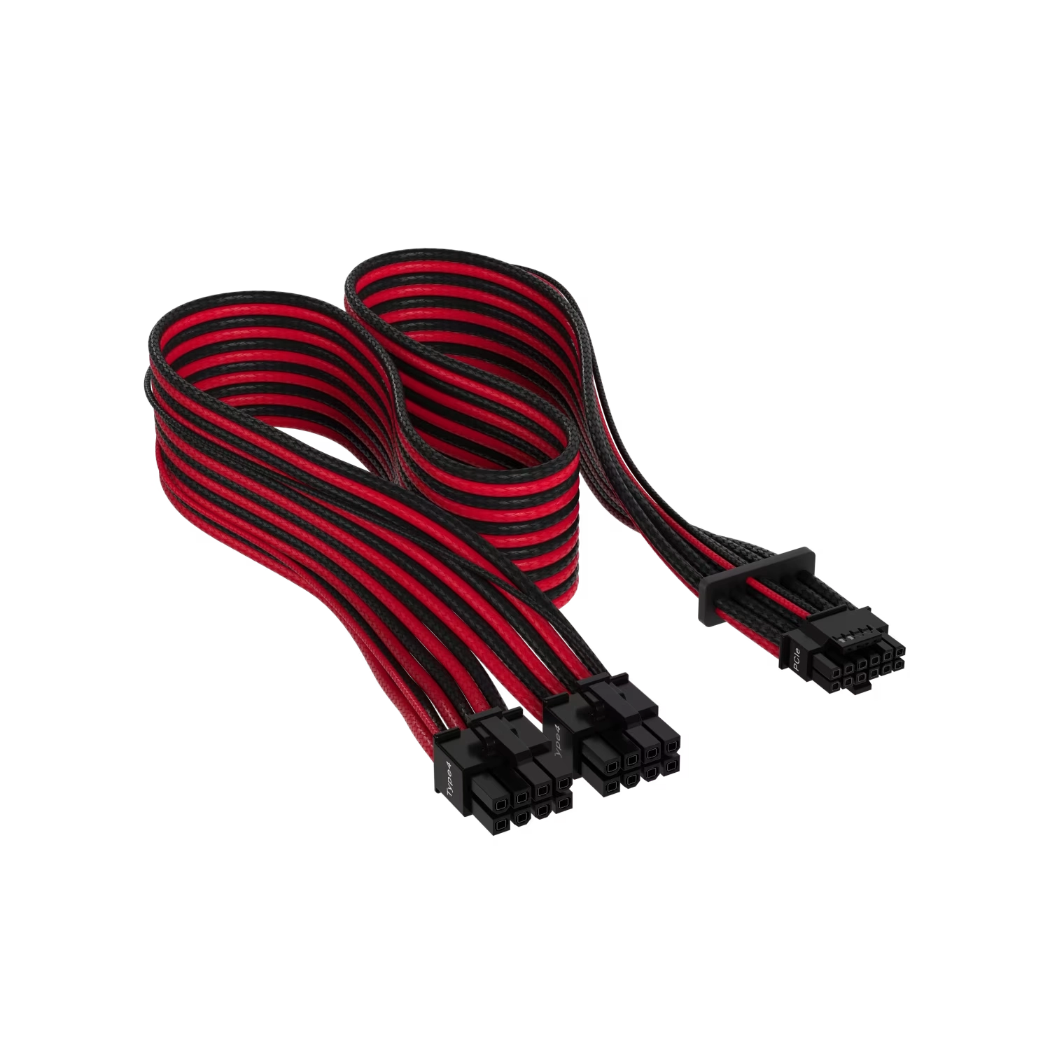 [113417] Cable Con Fundas Individuales Pcie Gen 5 12V-2X6 De 600 W Y 12 4 Patillas Con Funda Individual, Type 4, Rojo/Negro