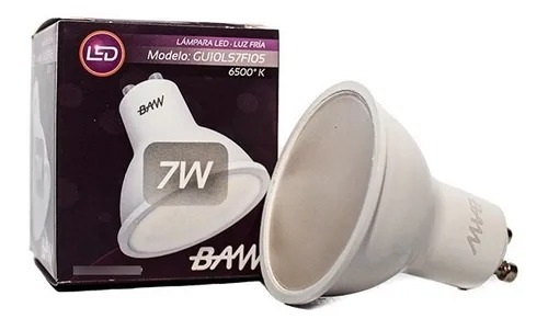 [113446] Baw Dicroica Lámpara Gu10 7W Luz Frío 6500K Dimerizable 105° 