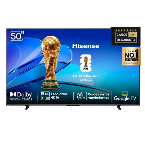[113472] Tv Qled 4K 50 Hisense 50Q6N - Uhd Smart Tv Hdmi So Google Tv Negro (9150Q6N)