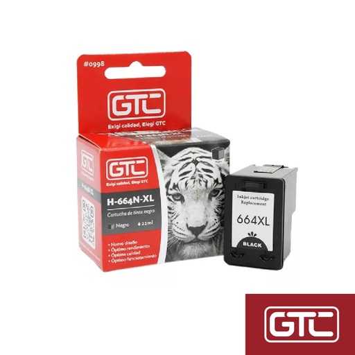 [113499] Gtc Cartucho Hp Alternativo 664 Negro