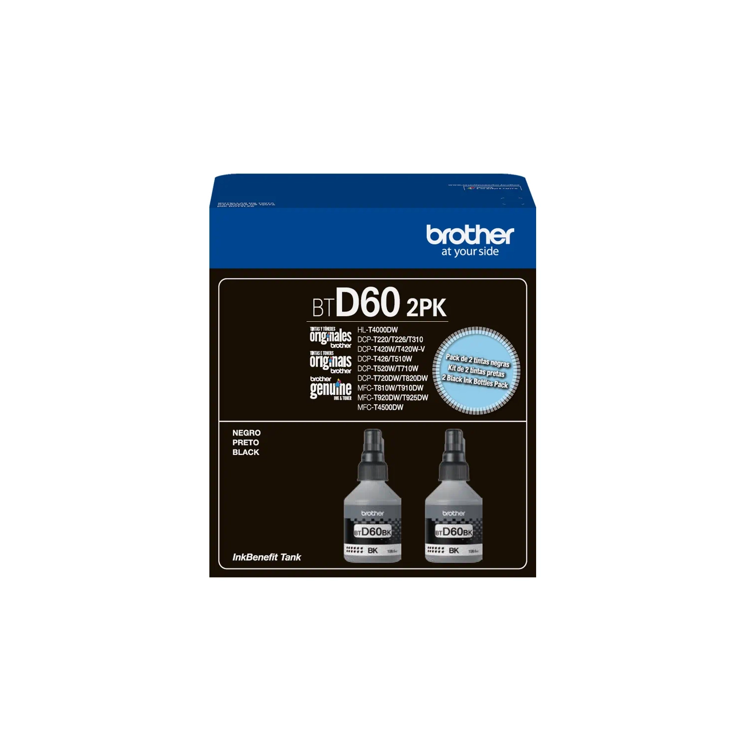 [113533] Botella De Tinta Brother Btd60 Negra Pack De 2