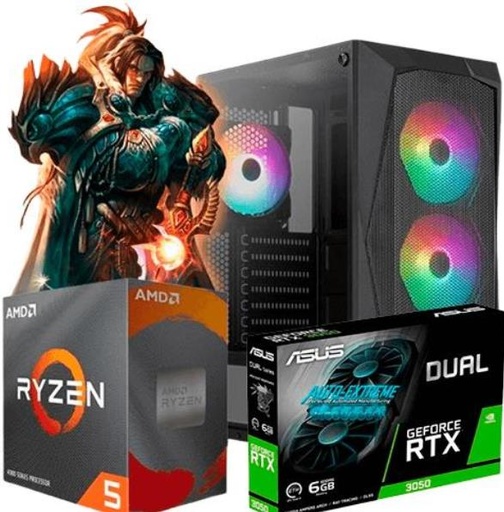 [113553] Pc Gamer Aerocool Ryzen 5 5500 Rtx 3050 16Gb Ssd 480 Gb Sin Sistema (600W 80 Bronze)