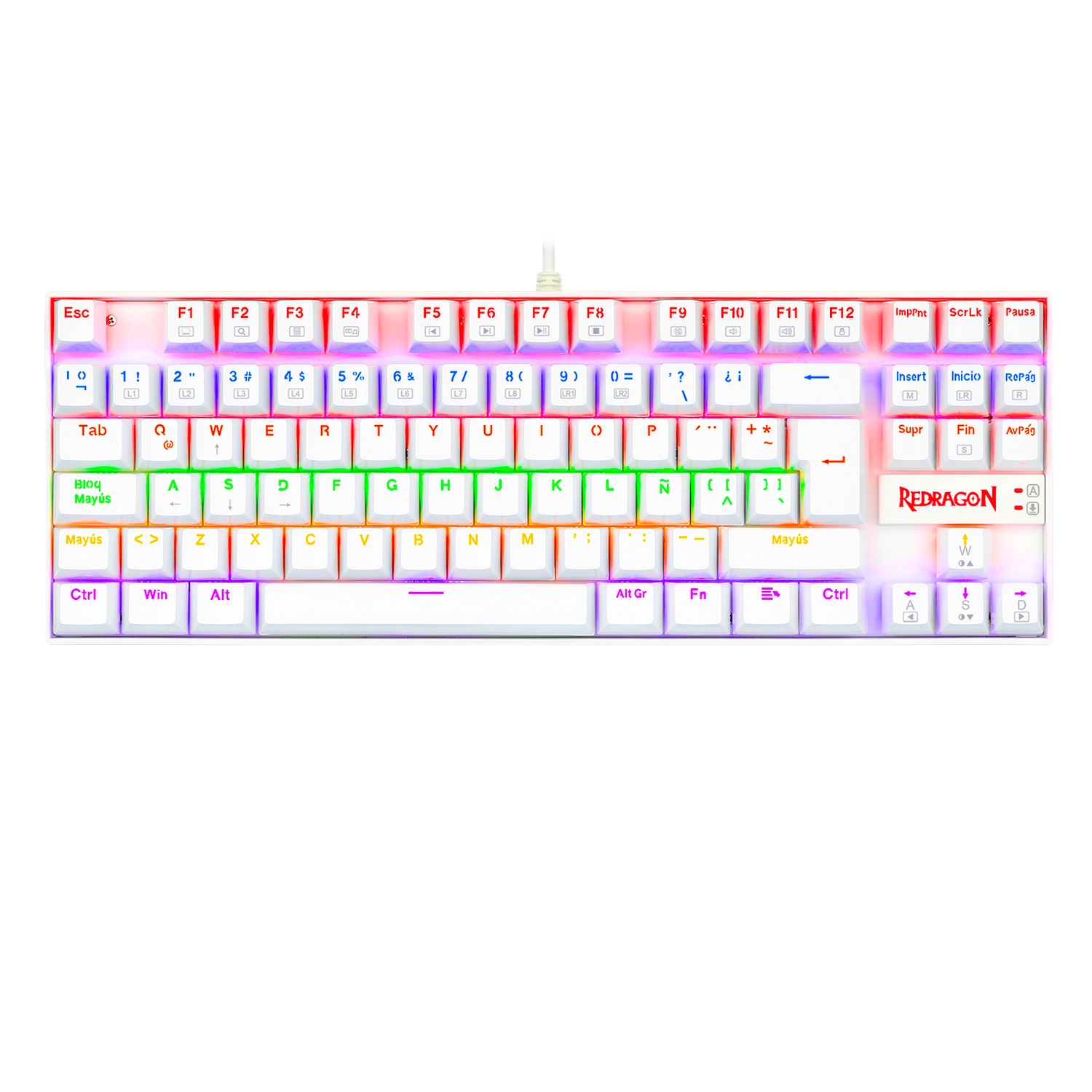 [113597] Teclado Redragon Kumara 2 K552 Rainbow Blanco