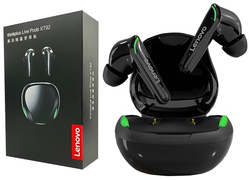 [113692] Auricular In Ear Lenovo Xt92 Bluetooth 5.1 Bateria Auricular 30Mah Base 300Mah Negro