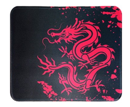 [951429] Pad Mouse Jng Medium Dragon Rojo 25X30Cm 250X300X2Mm Antideslizante Bordes Cocidos Negro Con Rojo