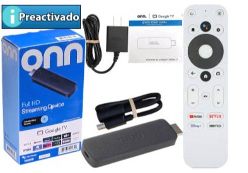 [951435] Reproductor Onn 1.5Gb 8Gb 1080 Full Hd Dualband Con Google Tv Hdmi Wifi Control Remoto 2Xaaa No Incluidas Trafo Patas Rectas - Preactivado - Sin Bloqueo De Regiones