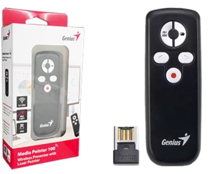 [951526] Puntero Presentador Digital Genius Media Pointer 100 Inalambrico - Laser Rojo