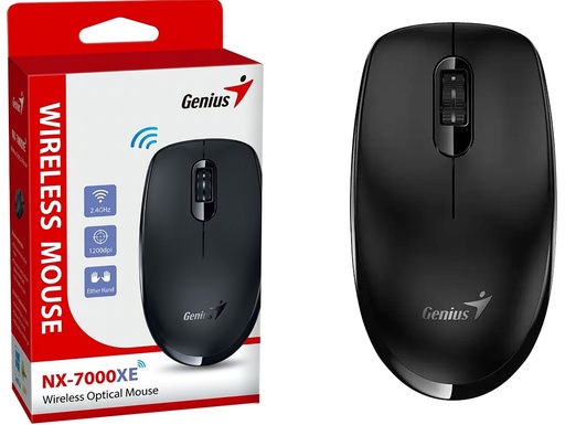 [951550] Mouse Genius Nx-7000Xe Sensor Blue Eye Usa Pila 1Xaa Incluida Negro Inalambrico