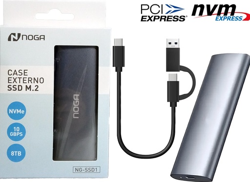 [951562] Carry Disk M2 Nvme Noga Ng-Ssd1 Usb 3.0 Y Usb Tipo C 2 En 1 Hasta 8Tb Carcasa Metalica - No Funciona Con Sata
