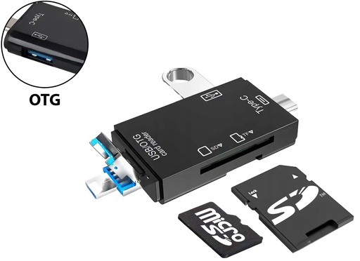[951654] LECTOR DE MEMORIAS 3 EN 1 USB MICRO USB USBTIPOC A SD MICROSD 2.0