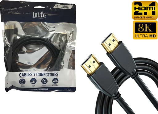 CABLE HDMI 3 MTS INTCO 2.1V 8K 60HZ 4K 120HZ 48GPS
