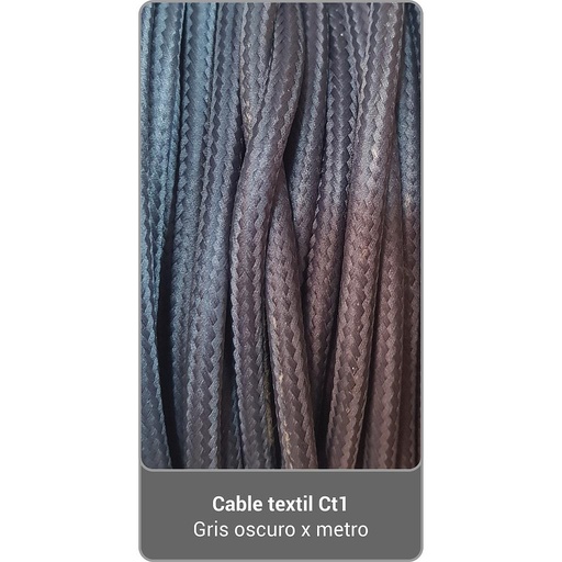 [227] Cable Textil Ct1 - Gris Oscuro X Metro