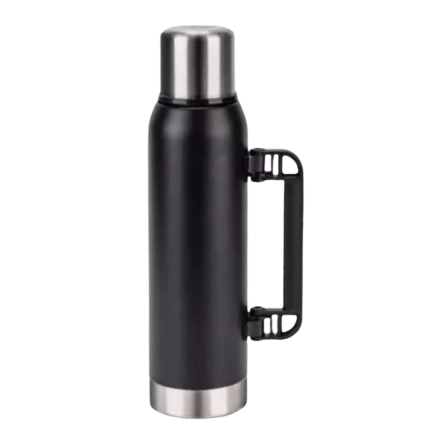 [9350] Flask Termo Acero 1.2Lt Pico Cebador Negro Liso