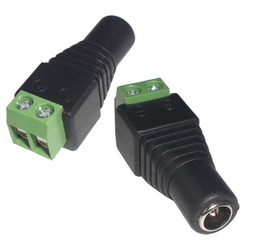 [525] Ficha Balun Conector 5.5 X 2.1 Mm - Hembra Con Bornera