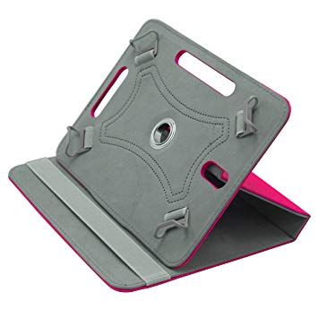 [3020] Funda Tablet Universal Tecnocel Tab Diseño/Lisa 7"- Gira 360° - Rosa Fucsia